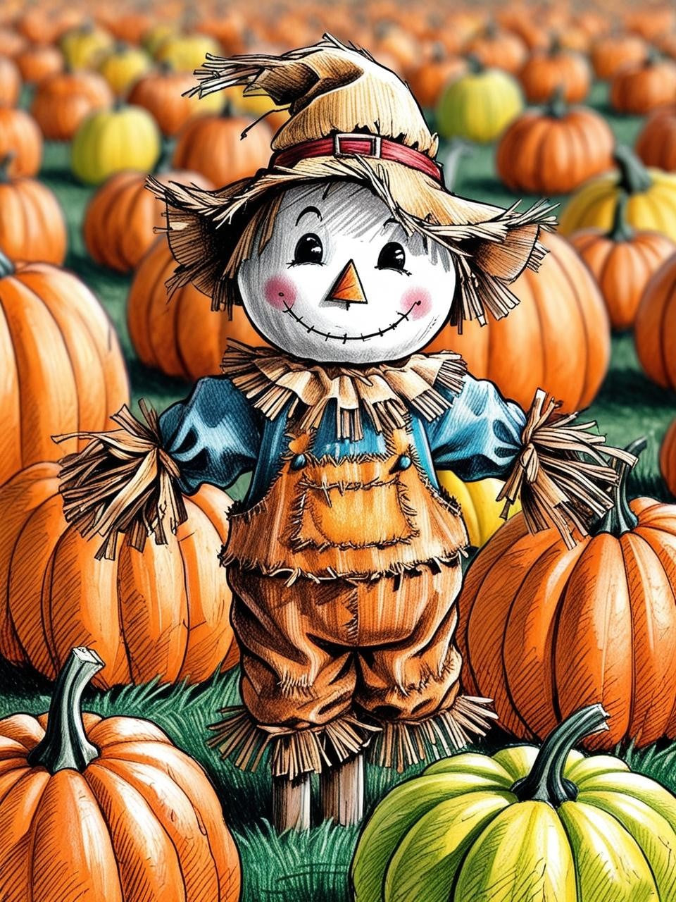 Paint By Number Rustic Fall Scarecrow