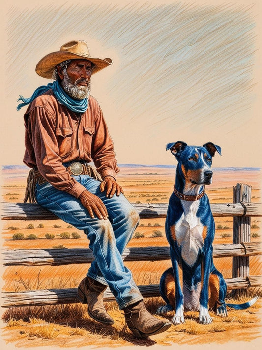 Paint by Number The Calm of the Open Range: Cowboy and Heeler