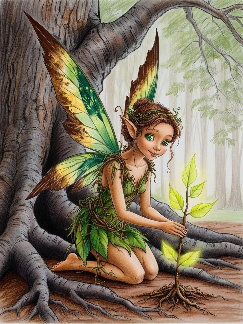 Paint by Number Serenity Fairy in the Misty Grove