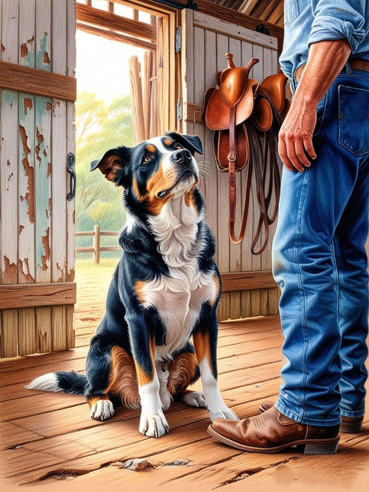 Paint by Number Cattle Dog’s Quiet Loyalty