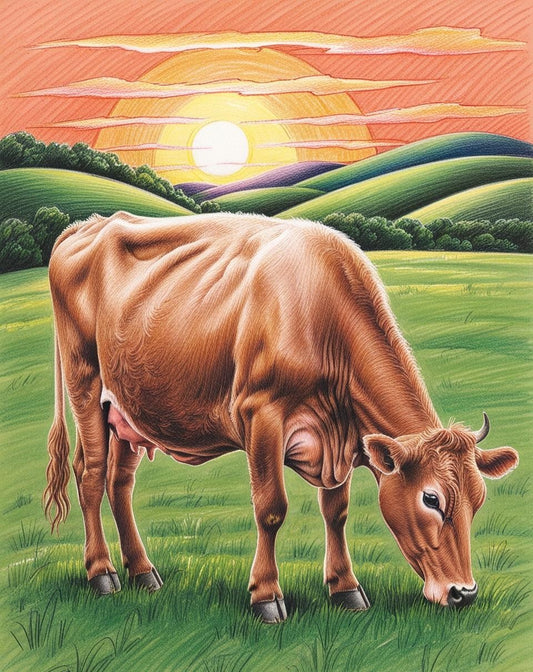 Paint by Number Cow in the Meadow