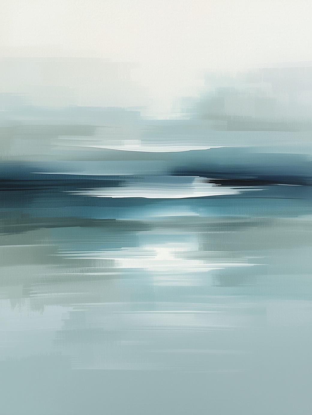 Paint by Number Coastal Reflection – Abstract Ocean Horizon Wall Art Kit for Adults