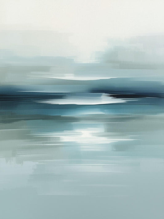 Paint by Number Coastal Reflection – Abstract Ocean Horizon Wall Art Kit for Adults