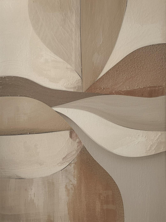 Paint by Number Abstract Soft Cross Flow – Minimalist Earth Tone Art Kit for Adults