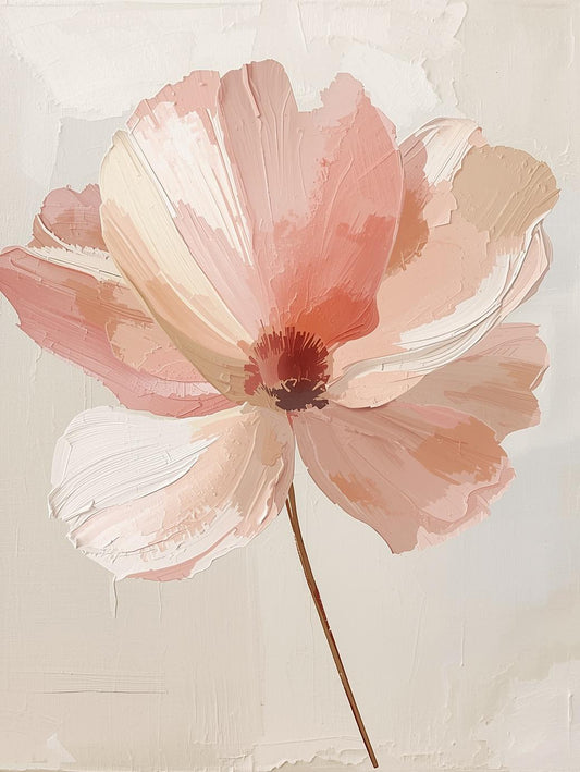 Paint by Number Blush Petal Bloom – Abstract Floral Canvas Kit for Adults
