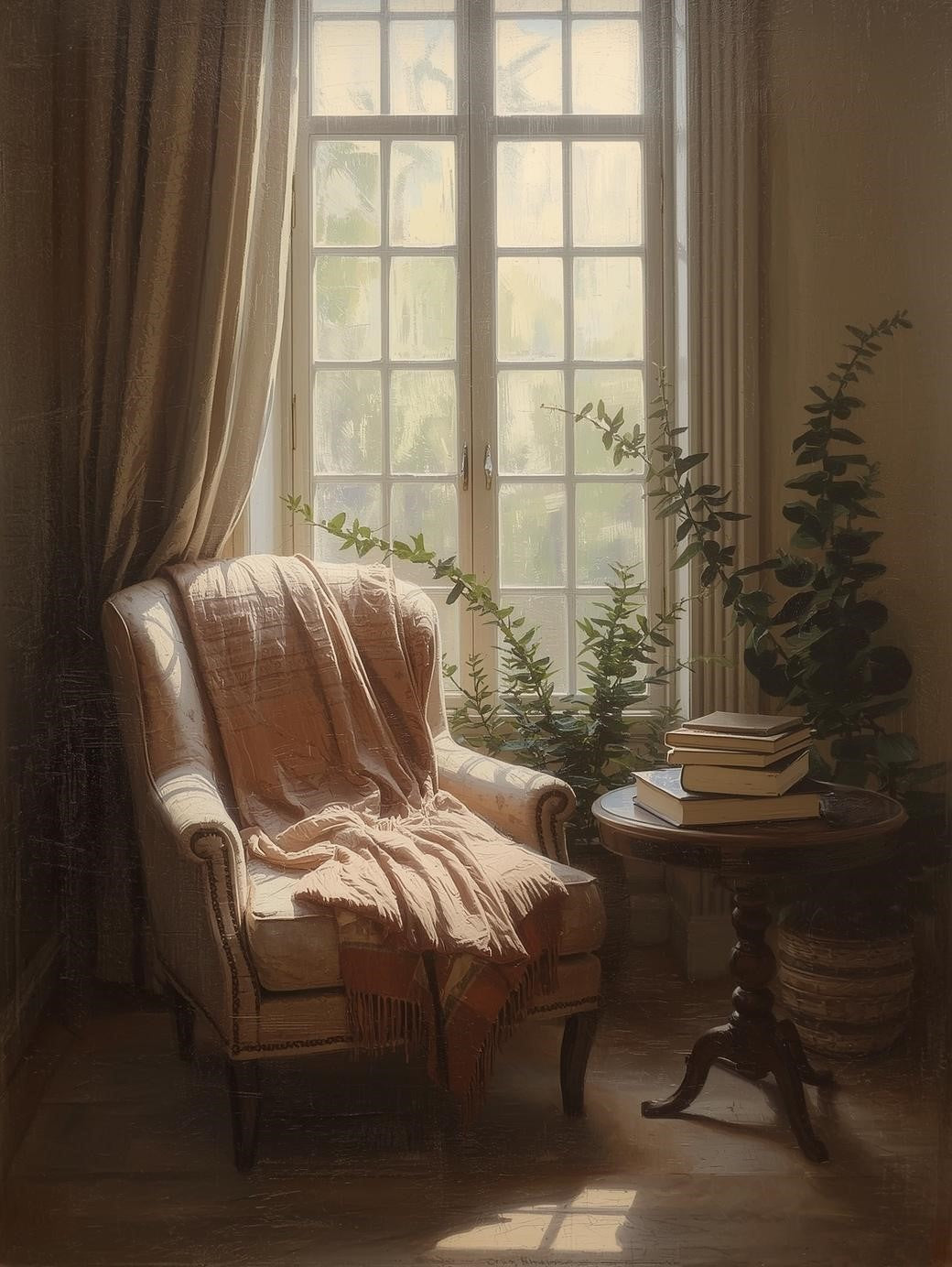Paint by Number Cozy Reading Chair by Sunlit Window – Paint by Number Kit for Adults