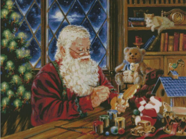 Paint By Number Merry Old St. Nick and His Toys