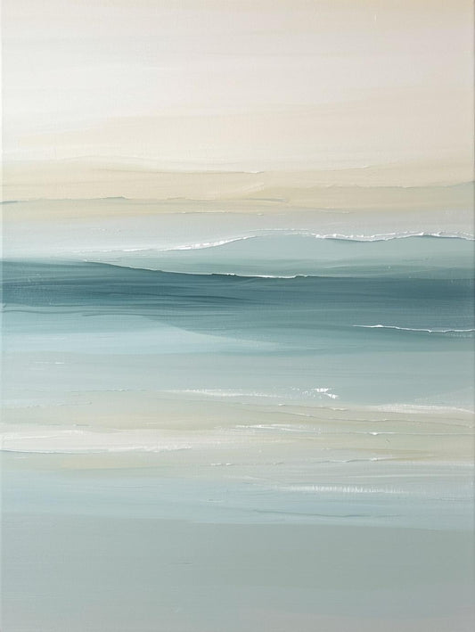 Paint by Number Tranquil Shore – Minimal Coastal Horizon Wall Art Kit for Adults