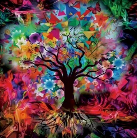 Paint By Number Abstract Tree of Life