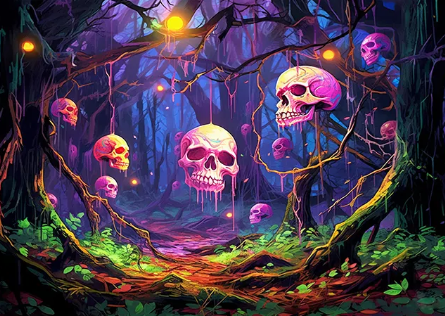 Paint by Number Skull Forest