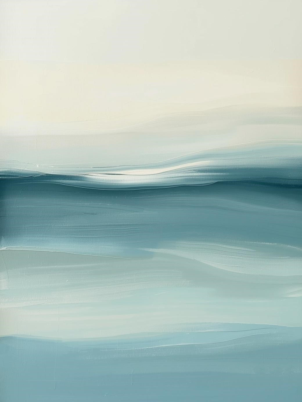 Paint by Number Calm Waters – Soft Blue Ocean Abstract Wall Art Kit for Adults