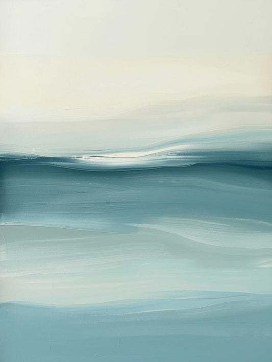 Paint by Number Calm Waters – Soft Blue Ocean Abstract Wall Art Kit for Adults