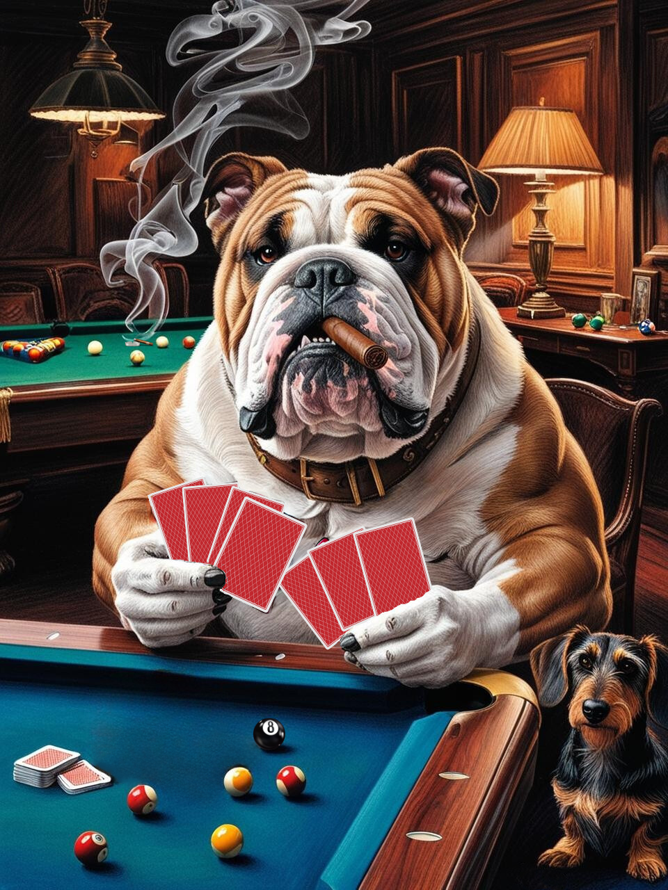 Paint by Number Bulldog & Pals Poker Night