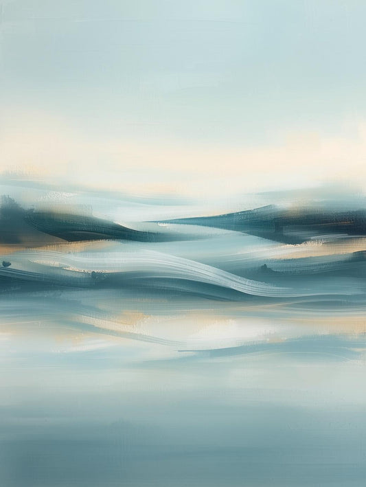 Paint by Number Coastal Serenity – Soft Abstract Ocean Horizon Wall Art Kit for Adults