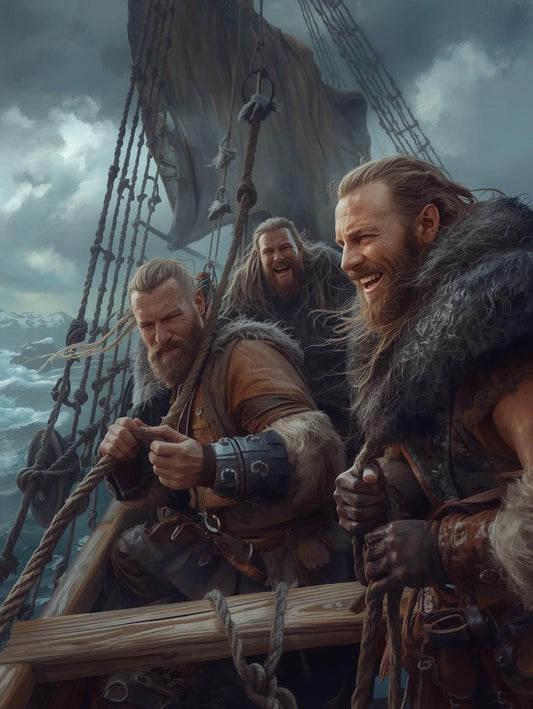 Paint by Number Viking Sailors in the Northern Storm – Adult Paint by Number Canvas