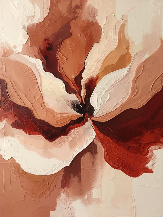 Paint by Number Terracotta Bloom Flow – Abstract Floral Canvas Kit for Adults