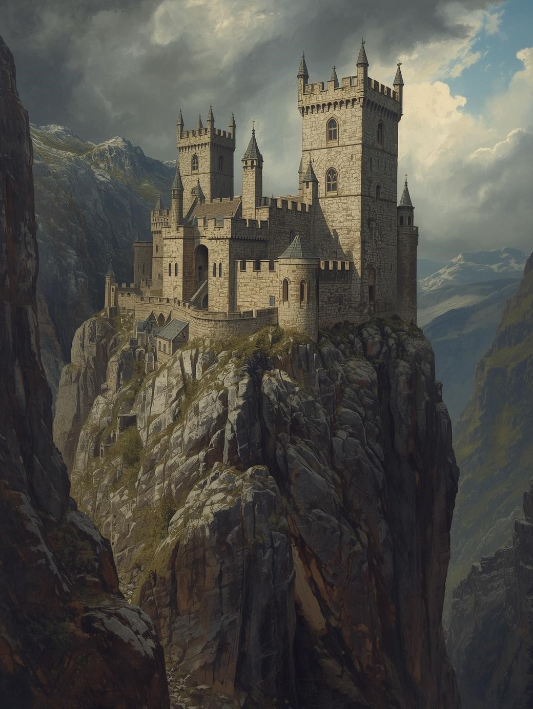Paint by Number Cliffside Mountain Castle – Paint by Number for Adults