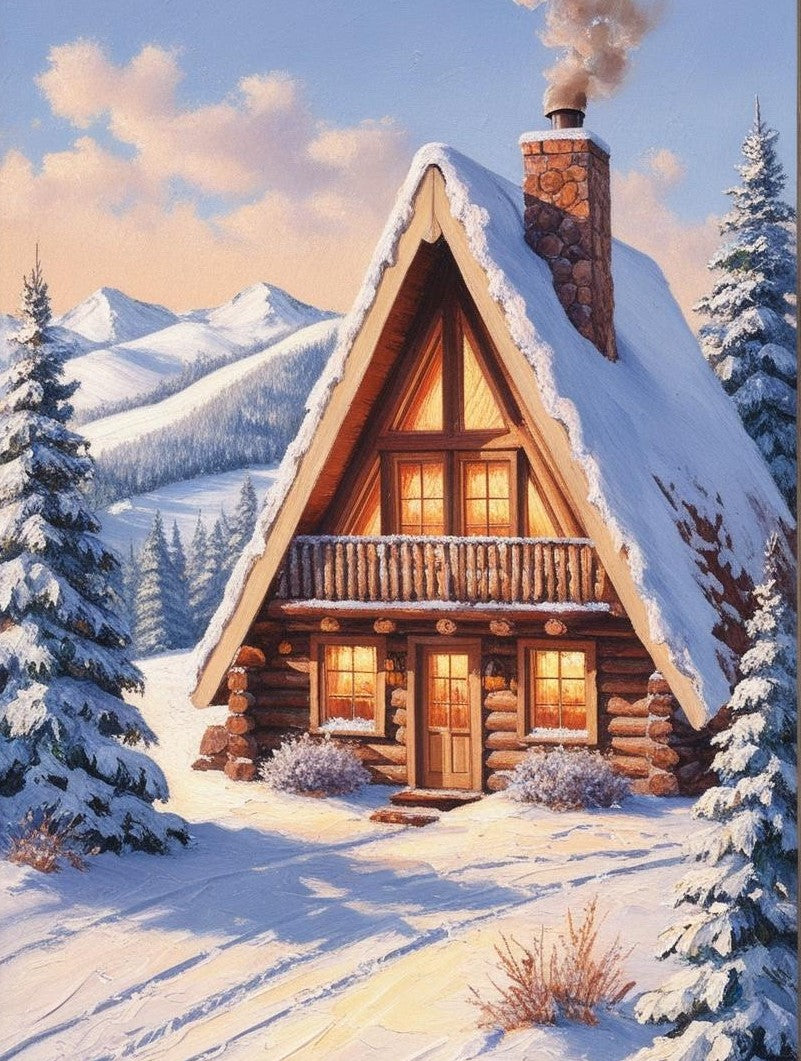 Paint by Number Winter Wonders of the Ski Chalet