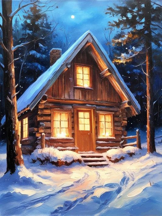 Paint by Number Peaceful Cabin Escape