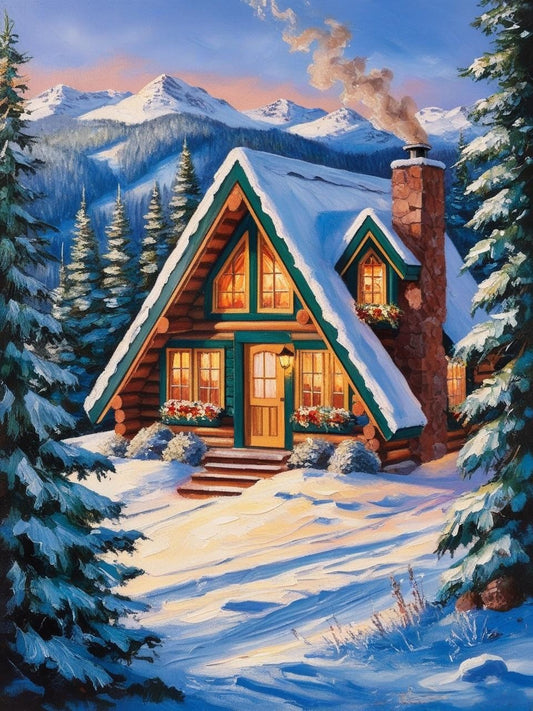 Paint by Number Cozy Retreat in the Winter Village