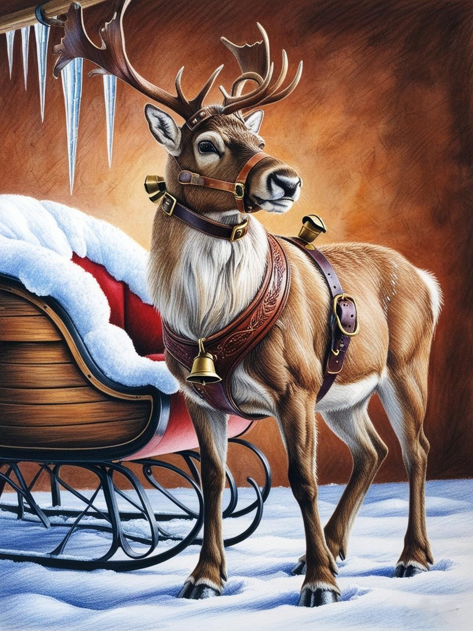 Paint by Number Elegance of a Winter Reindeer