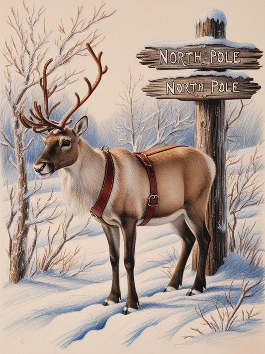 Paint by Number Frosted Pines and Reindeer Signs