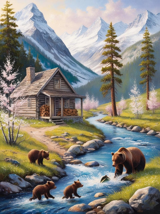 Paint by Number Winter Waters and Bear Bonds