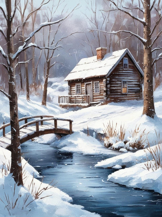 Paint by Number Charming Winter Cottage