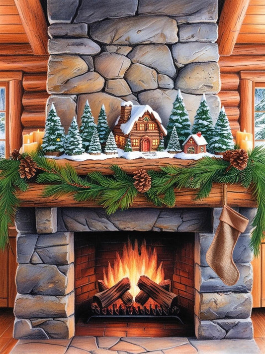 Paint by Number Stone Hearth Holiday