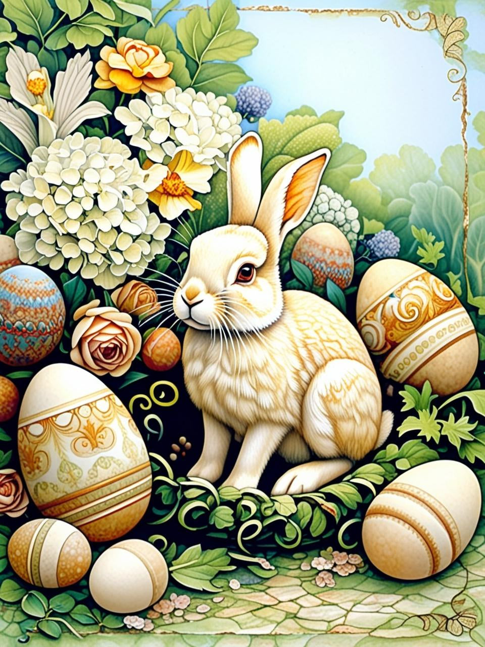 Paint by Number Charming Bunny & His Easter Retreat