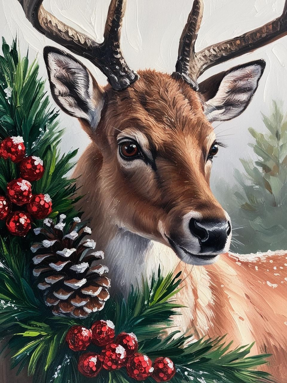 Paint by Number Christmas Eve Reindeer