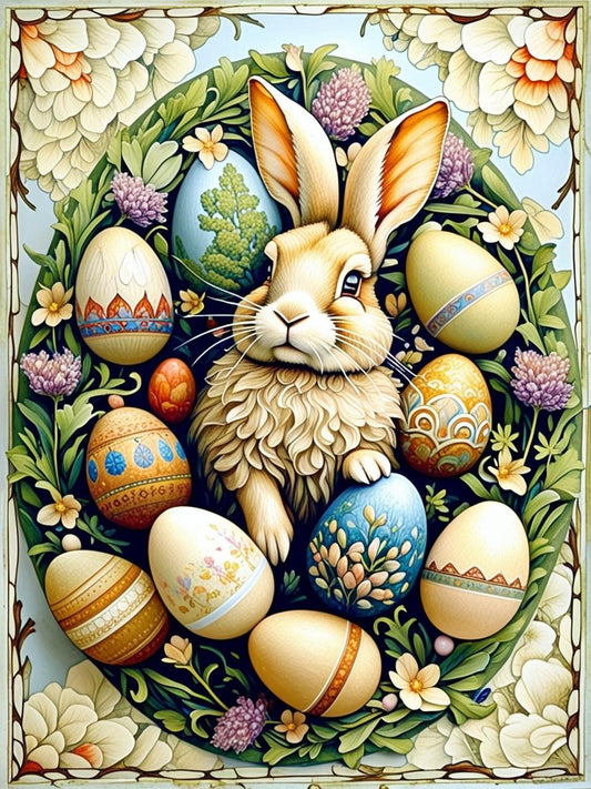 Paint by Number Timeless Easter Bunny with Antique Accents