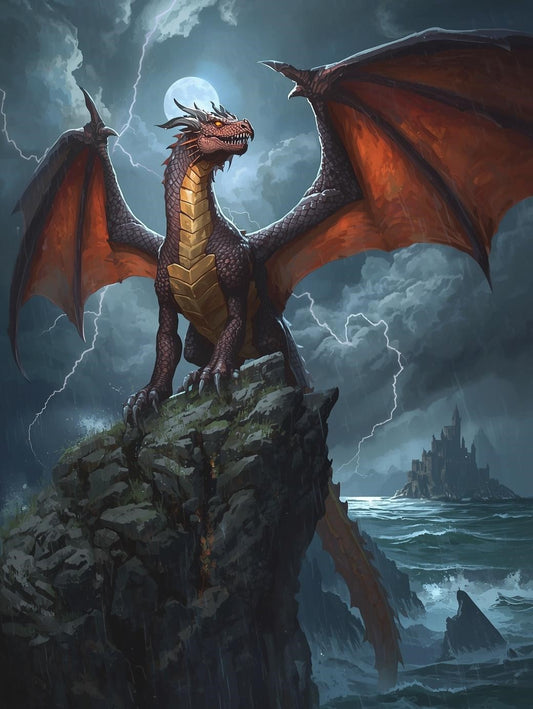 Paint by Number Storm Dragon of the Sea Cliffs – Paint by Number for Adults