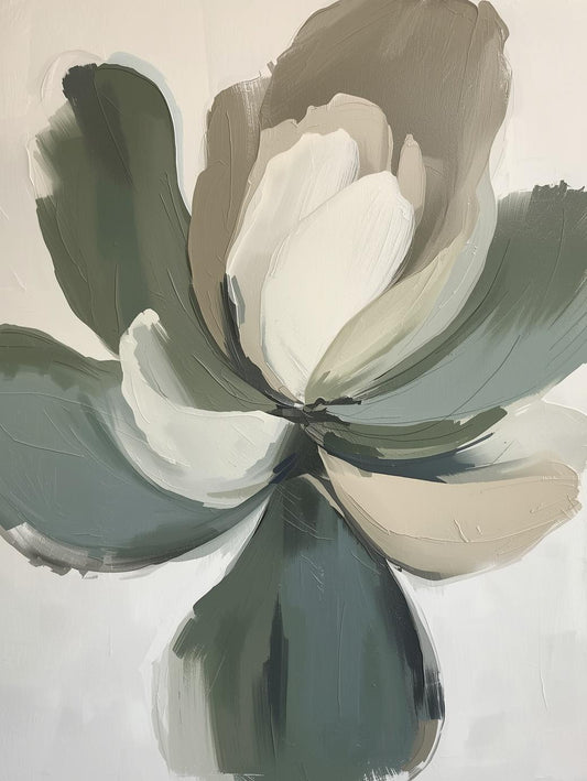 Paint by Number Sage Petal Serenity – Abstract Floral Canvas Kit
