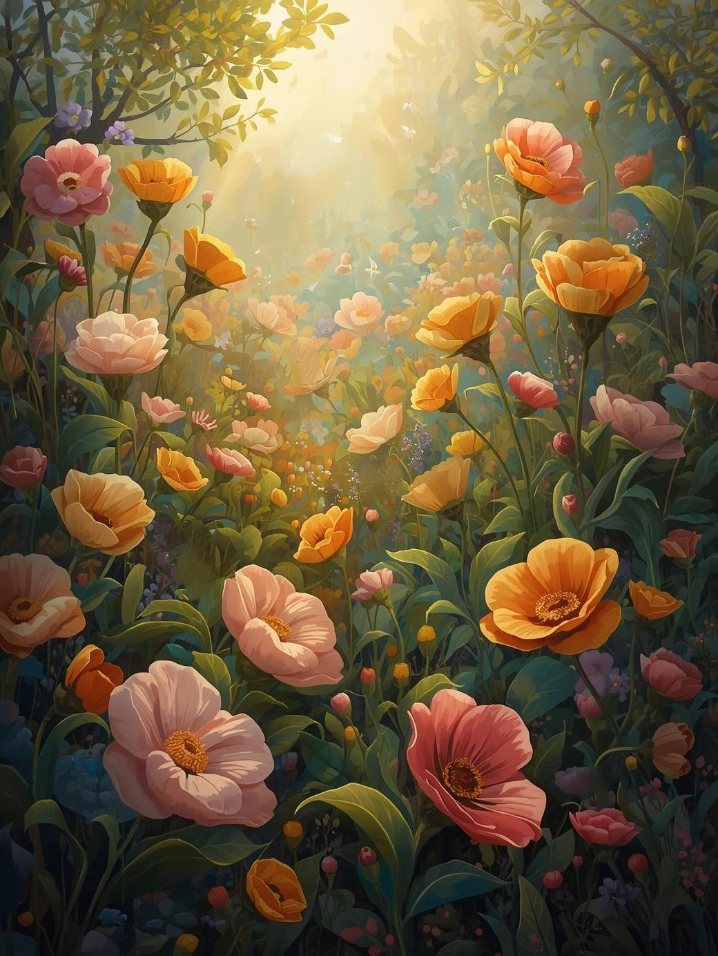 Paint by Number Golden Wildflower Meadow – Paint by Number Kit for Adults