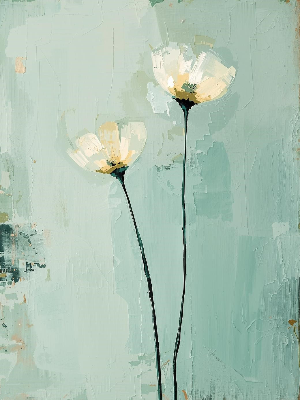 Paint by Number Minimal Floral Stems – Abstract Botanical Canvas Kit