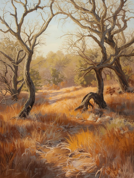 Paint by Number Open Forest Clearing Scene – DIY Paint by Number Kit for Adults