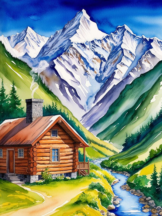 Paint by Number Streamside Cabin