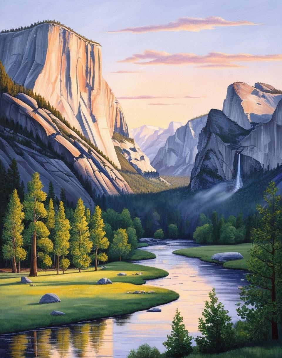 Paint by Number Granite Peaks of Yosemite