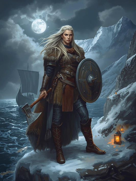 Paint by Number Viking Warrior Queen of the Frozen Coast – DIY Wall Art Canvas