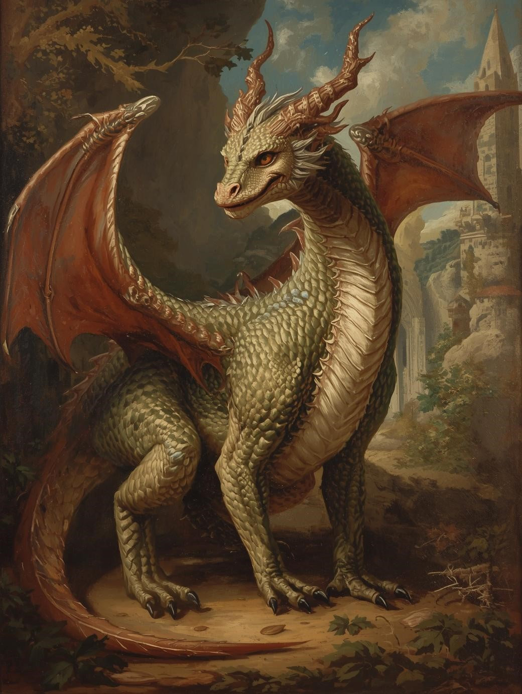Paint by Number Ivory Dragon of the Ancient Kingdom – DIY Paint by Number Kit