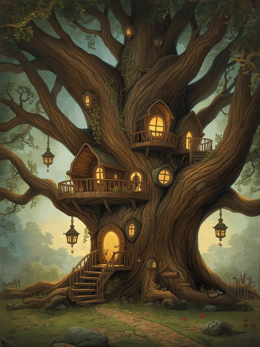 Paint by Number Grand Treehouse Haven – DIY Paint by Number Kit