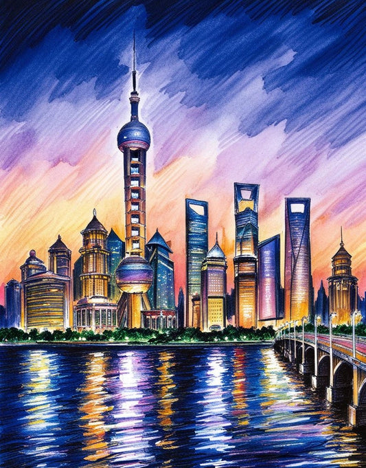 Paint By Number The Vibrant City of Shanghai