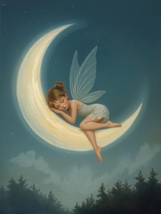 Paint by Number Sleeping Moon Fairy – Paint by Number Kit for Adults