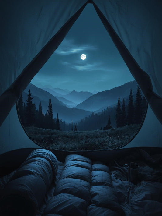 Paint by Number Moonlit Mountain View from Tent - Paint by Number Kit for Adults