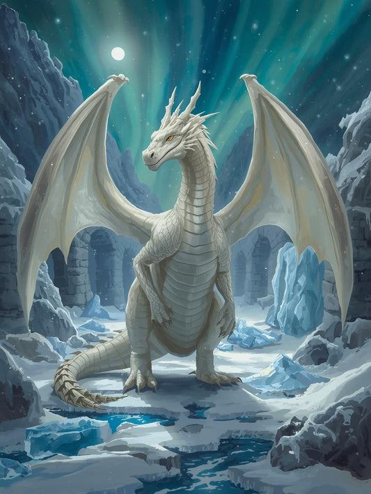 Paint by Number Arctic Moon Dragon – Paint by Number Kit for Adults