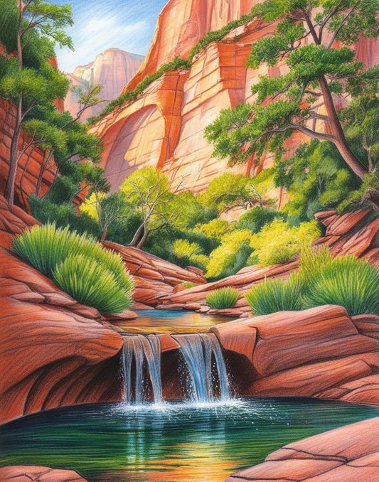 Paint by Number Serene Waters of Zion National Park