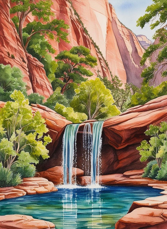 Paint by Number Exploring Zion’s Waterfalls