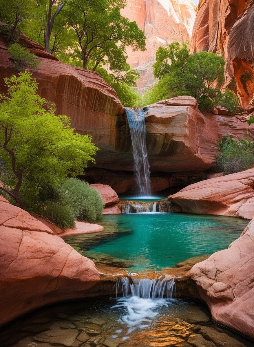 Paint by Number Hidden Waterfalls in Zion National Park