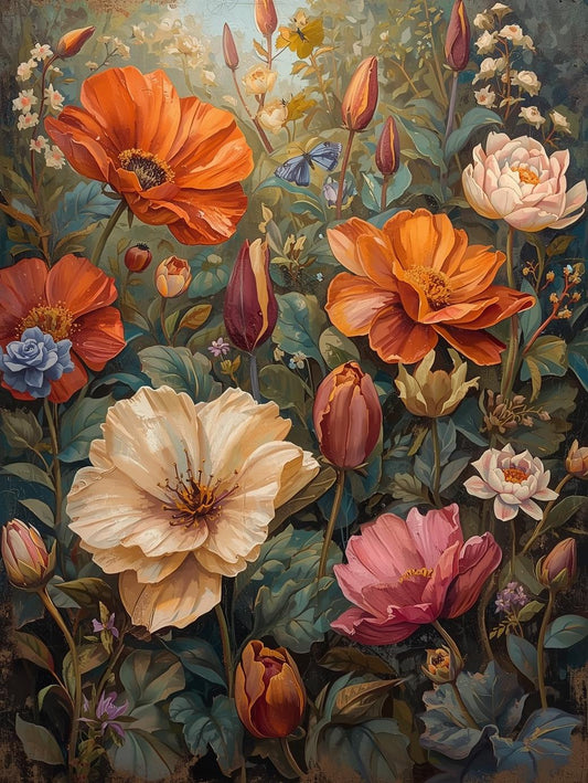 Paint by Number Enchanted Wildflower Garden – Colorful Floral Paint by Number Kit